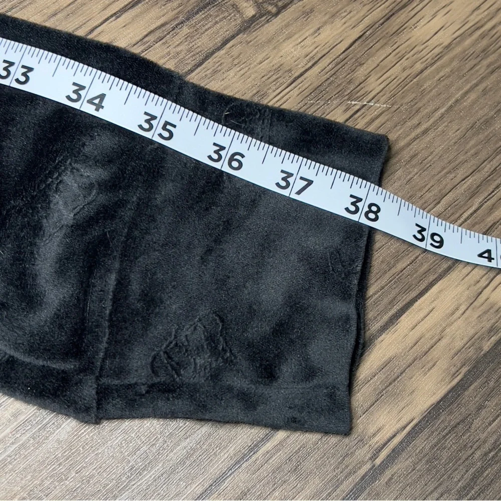 JUICY COUTURE Size M Sleepwear Velour Luxe Fitted Sleep Bottoms Black Em…